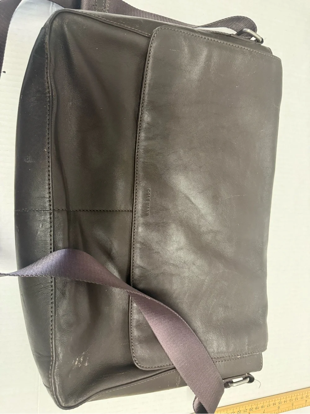 Cole Haan Brown Leather Strap Detail Crossbody